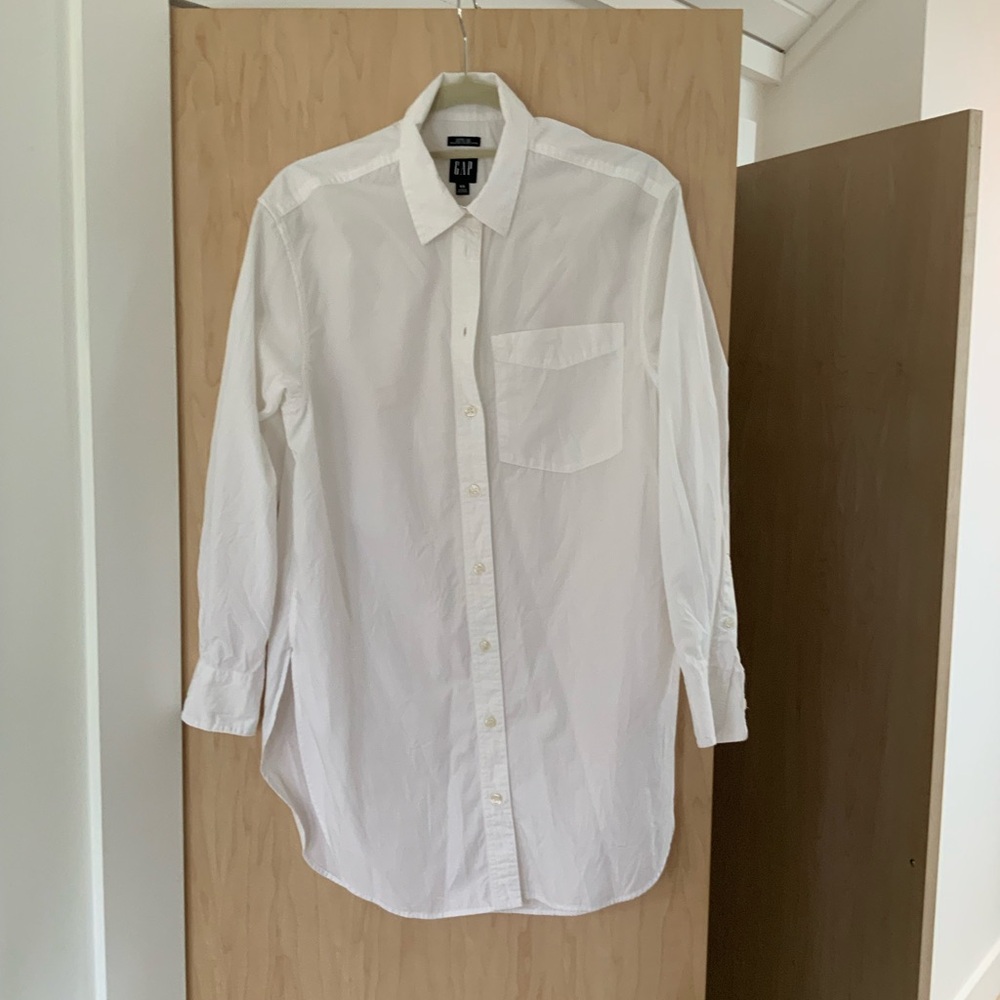 Gap Tunic White Button Down Size Xs - image 1